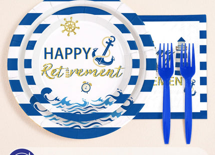Greencian 96Pcs Nautical Retirement Party Decorations, Serves 24
