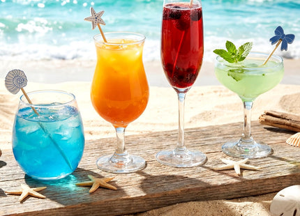 Bokon 200 Pcs Seashell Cocktail Picks Blue Bow Beach Coastal Party Favors