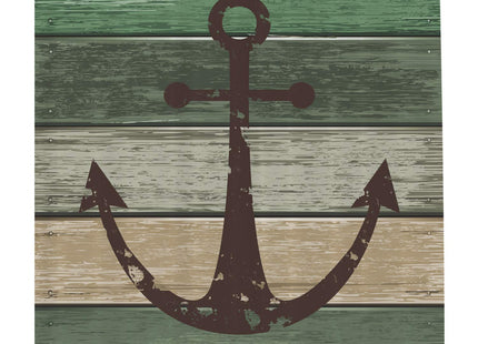 Ambesonne Anchor Shower Curtain, Marine Symbol and Grungy Rustic Weathered Planks in Nature Camo Tones, Cloth Fabric Bathroom Decor Set with Hooks, 69" W x 84" L, Green Khaki