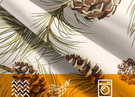 Ancordivo Winter Pine Cone Pillow Covers 18x18 Inch Set of 2 Christmas Theme Pinecone Plant Outdoor Throw Pillows Rustic Xmas Holiday Pillowcases for Couch Sofa Bed Home Decor