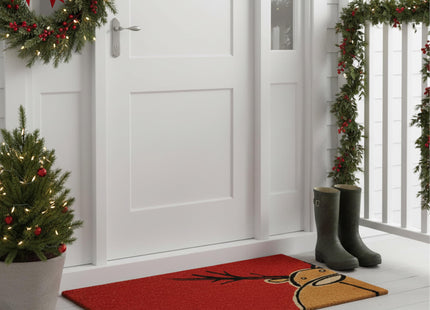 Calloway Mills 120971729 Christmas Moose Doormat, 17" x 29", Multicolor