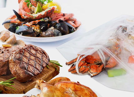 WRAPOK Seafood Boil Bags 5 Pack Large Cooking Bag Seasoning Storage Bag for Crab Fish Crawfish, 17.7 x 15.7 Inch