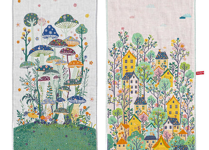 STASOPTK Cotton Mushroom Boho Floral Flour Sack Towels, Set of 2