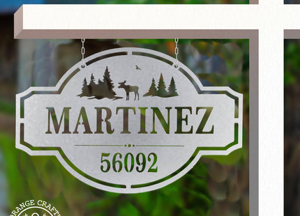 Custom Moose Metal Address Sign - Personalized Wildlife House Number Plaque, Northern Cabin Decor, Durable Steel, 12-30 in, Home on the Range (12 inch)