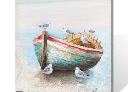 Kunstorner Coastal Wall Decor Seagull Decor Coastal Seascape Art Seagull Canvas Prints Wall Art Prints for Living Room Wall Decor Gallery Artwork 13.5"x13.5"