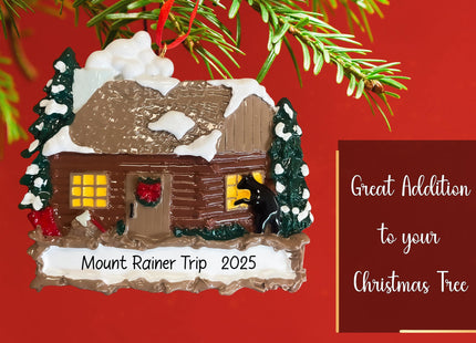 Uniqxmas Personalized Log Cabin Christmas Ornament 2026 | Rustic Cabin Ornament for Xmas Tree | First Camping Home, Camper Cabin Vacation Gift - Custom Name Year