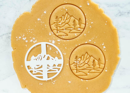 Mountain with Pine Tree Forest cookie cutter, 1 piece - Bakerlogy