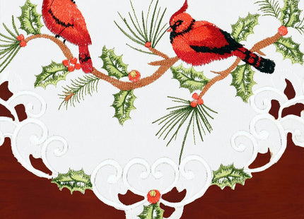 Simhomsen Embroidered Rod Pocket Christmas Holiday Cardinal Kitchen Window Curtain Valance W 60 × L 14 Inches (Cardinal)