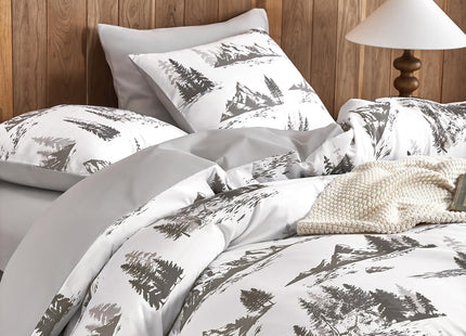 Wake In Cloud Rustic Comforter Set, Grey White, Queen