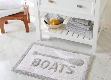 Market & Place Coastal Bath Mat, Green & White Modern Decor for Tub - Starfish, 20x30