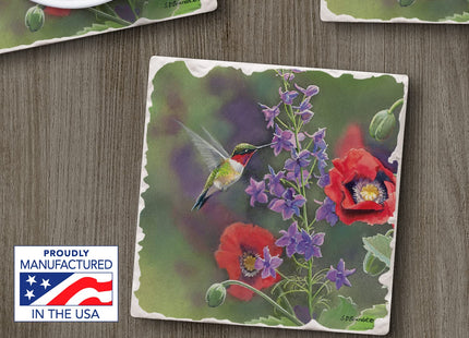 Thirstystone Floating Hummingbird Single Tumbled Tile Coaster