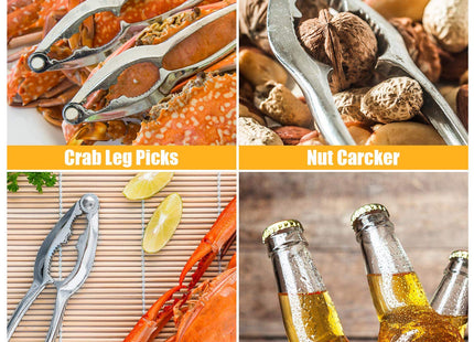 100 Pcs Crab Crackers and Tools, Crab Crackers Sets, Lobster Cracker, Heavy Duty Seafood Tools, Nut Cracker Set
