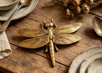 Semeid Large 3D Gold Dragonfly Wall Decor
