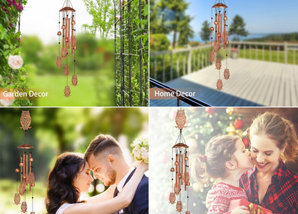 Owl Wind Chimes for Outside,Owl Gifts for Women Men,Metal Decor