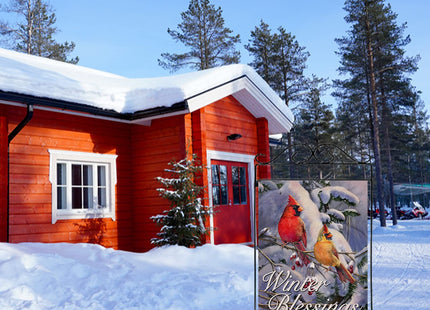 Furiaz Winter Blessings Cardinal Large Decorative House Flag