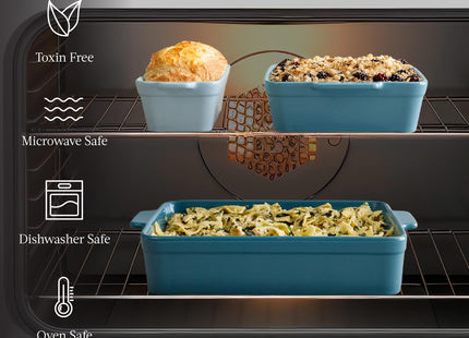 Best Choice Products 3-Piece Ceramic Casserole Baking Dish Set Mushroom