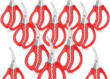 Gisafai 12 Pcs Kitchen Seafood Scissors for Crab Bulk,Leg Scissors Multifunctional Stainless Steel Shears Crab Leg Crackers Fish Shrimp Lobster tools for Kitchen Seafood Peeling