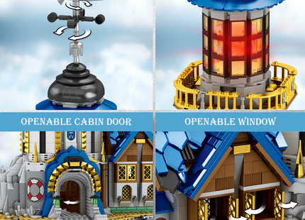 Reobrix Medieval Lighthouse Building Kit with Lights 2966PCS