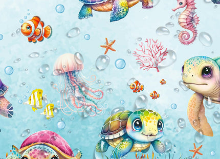 CANDY CHEF Sea Turtle Tablecloth 3 Pcs Ocean Turtle Birthday Party Supplies Plastic Disposable Turtle Theme Table Covers for Under The Sea Party Baby Shower Decorations