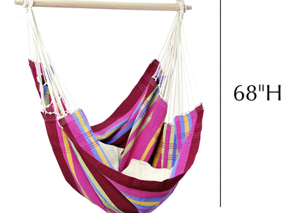 BYER of MAINE Brazil Chair (Sorbet), Hammock Chair, Hanging Chair, Authentic Made in Brazil, Cotton/Polyester Mix, Use Indoors or Outdoors, Holds up to 240lbs