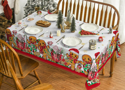 Horaldaily Christmas Tablecloth 60 x 84 Inch Rectangular Gingerbread Man