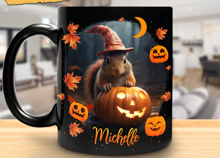 Hyturtle Personalized Spooky Squirrel Mug Gifts for Squirrel Lovers