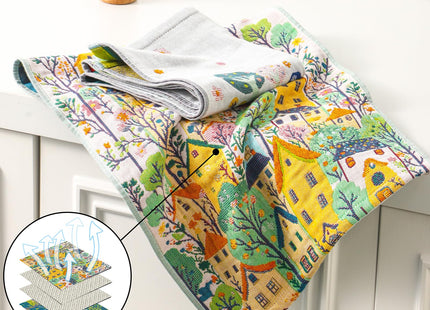 STASOPTK Cotton Mushroom Boho Floral Flour Sack Towels, Set of 2