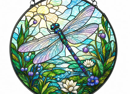 Dragonfly Stained Glass Suncatcher Window Hanging