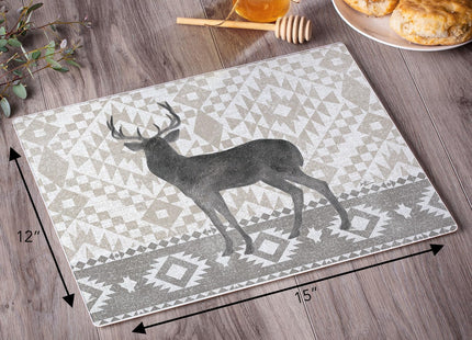 CounterArt Soft Lodge Deer 3mm Tempered Glass Cutting Board 12" x 15"