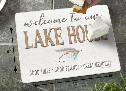CounterArt Lake House Lure 3mm Tempered Glass Cutting Board