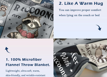 Linxher Raccoon Gifts, Gifts for Raccoon Lovers, Cute Raccoons Blanket