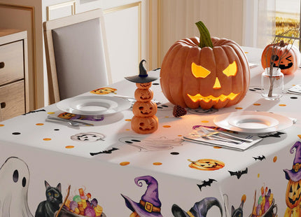 XCHI Halloween Ghost Pumpkin Rectangle Tablecloth Decorations 60x84 Inch