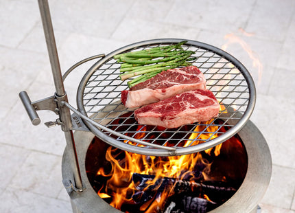 Breeo Outpost Grill 19 - Campfire Grill Grate, Stainless Steel, USA Made