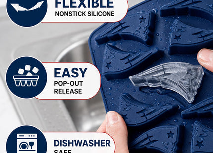 MasterPieces Game Day Set - FanPans NFL New England Patriots - Silicone Ice Cube Trays Two Pack - Dishwasher Safe