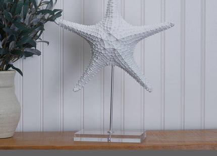 Elements White Starfish Resin Figurine with Stand - 11.4 x 14.7 Inch