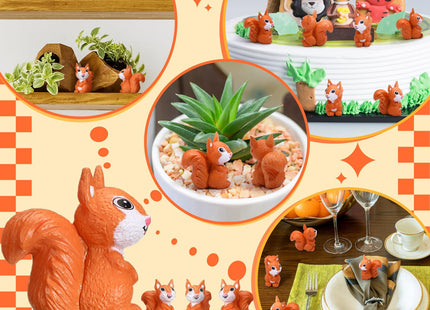 Suzile 50 Pcs Mini Squirrel Figures Tiny Resin Squirrel Statue, Lively