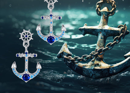 Anchor Earrings Sterling Silver Nautical Stud Earrings Sailor Jewelry Present for Women Mom