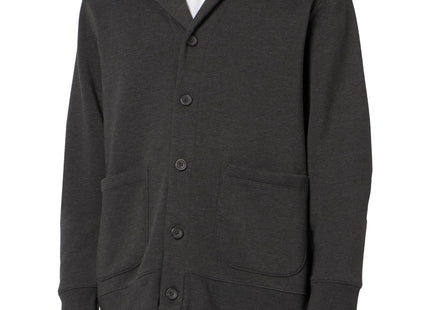 Amazon Essentials Men's Long-Sleeve Fleece Shawl-Collar Cardigan, -Charcoal Heather, X-Large