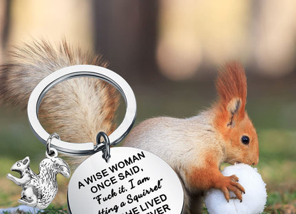 TGBJE Squirrel Gift Squirrel Mom Gift Squirrel Charm Keychain For Woman Girl Squirrel Lover Gift Squirrel Jewelry (Wise Squirrel)
