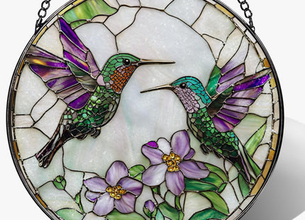 DOUHASU 8″ Hummingbird Stained Glass Suncatcher, Stained Glass Window Hanging & Ornament, Window Decor, Holiday & Christmas Ornaments | Hummingbird Gifts, Gifts Ideas