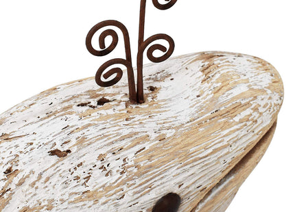 E-view Wood Whale Statue Wooden Nautical Decor for Home - Antique Fish Figures Decoration Animal Statues Beach Themed Wall Art (Whale Figurine)