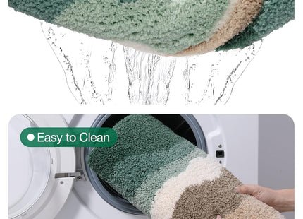 LUMI Coastal Bathroom Rug Soft Microfiber Absorbent Bath Mat 20x32