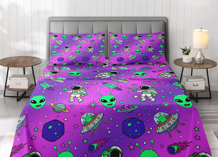 Pamnest Full Bed Sheet Set, 4 Pieces Beach Sunset Bedding with Flat