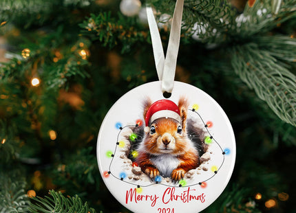 KATLADIZ Squirrel Ornament - Squirrel Christmas Ornaments, Animals Ornaments for Christmas Tree - Animals Lover Gifts - Ceramic Ornament 2024