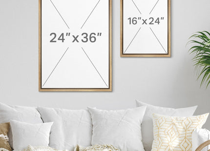 SIGNFORD Framed Canvas Print Wall Art Sailboat Reflections Watercolor Calming Seascape Illustrations Modern Art Minimal Relax/Calm for Living Room, Bedroom, Office - 16"x24" Natural