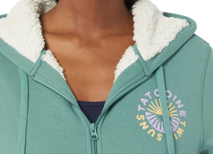 Amazon Essentials Disney | Marvel | Star Wars | Princess Women's Fleece Sherpa-Lined Full-Zip Hooded Sweatshirt, Star Wars Tatooine Sun, X-Large