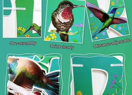 Hummingbird Birthday Banner, Bird Theme Party Decor