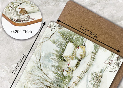 Cala Home Winter Forest Deer Boxed Set of 4 Premium Hardboard Placemats