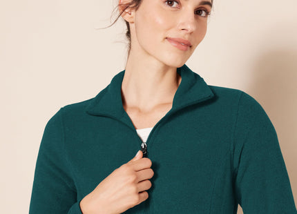 Amazon Essentials Women's Classic-Fit Full-Zip Polar Soft Fleece Jacket, Outerwear Coat with Cuffs (Available in Plus Size), Dark Green Heather, X-Large