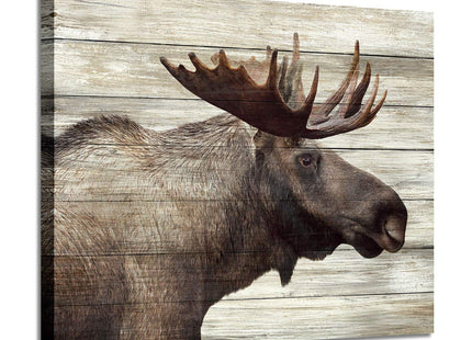 ARTISTIC PATH Rustic Deer Portrait Animal Canvas Wall Art, 24x18 Inch